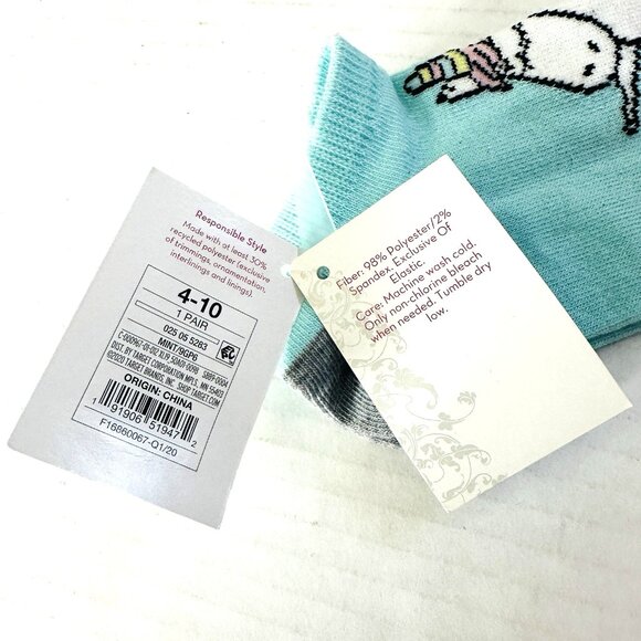 Xhilaration Unicardio Unicorn Low Cut Socks 1 Pair Size 4-10 Mint Green NEW! - Picture 4 of 8